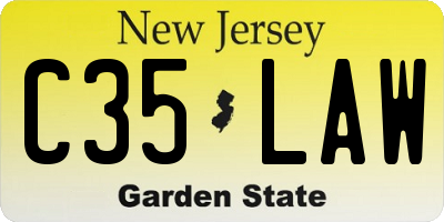 NJ license plate C35LAW