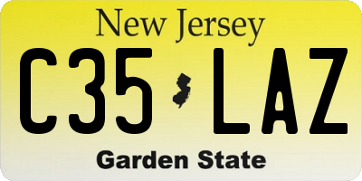 NJ license plate C35LAZ