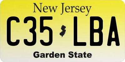 NJ license plate C35LBA