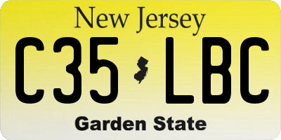 NJ license plate C35LBC