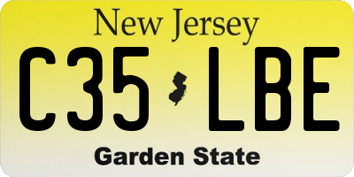 NJ license plate C35LBE