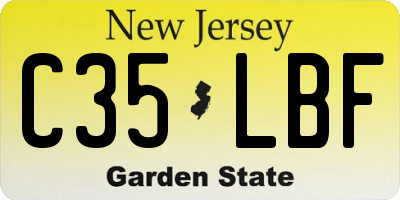 NJ license plate C35LBF