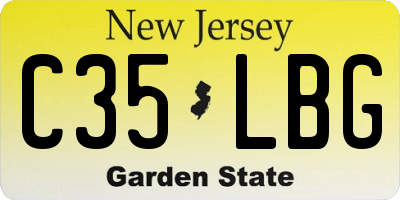 NJ license plate C35LBG