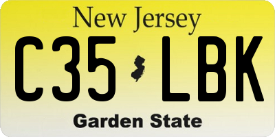 NJ license plate C35LBK