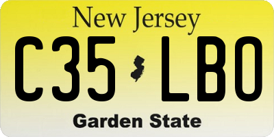 NJ license plate C35LBO