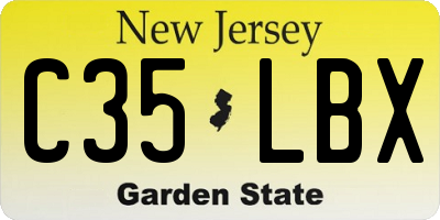 NJ license plate C35LBX
