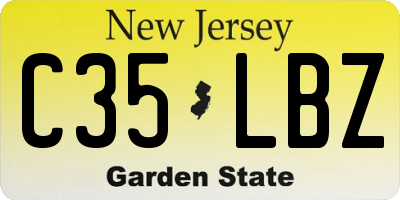 NJ license plate C35LBZ