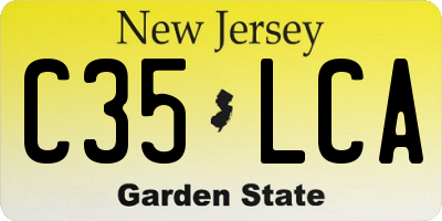 NJ license plate C35LCA