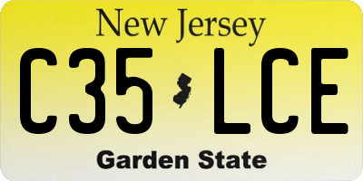 NJ license plate C35LCE
