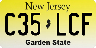 NJ license plate C35LCF