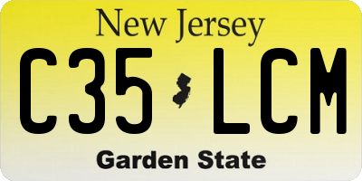NJ license plate C35LCM
