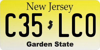 NJ license plate C35LCO