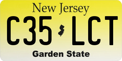 NJ license plate C35LCT