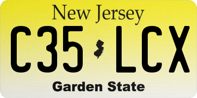 NJ license plate C35LCX