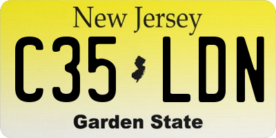 NJ license plate C35LDN