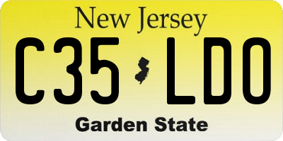 NJ license plate C35LDO