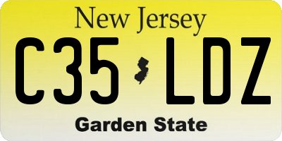 NJ license plate C35LDZ