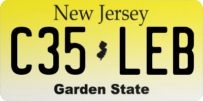 NJ license plate C35LEB