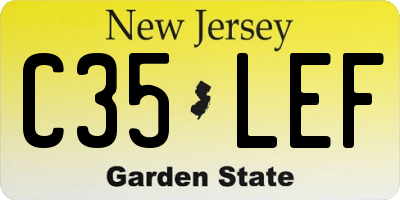 NJ license plate C35LEF