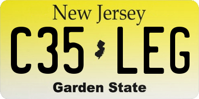 NJ license plate C35LEG