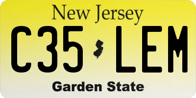 NJ license plate C35LEM