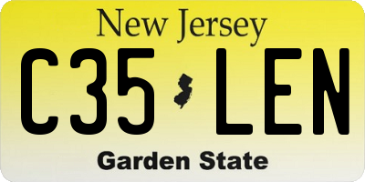NJ license plate C35LEN