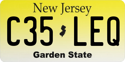 NJ license plate C35LEQ