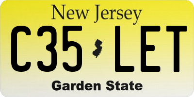 NJ license plate C35LET