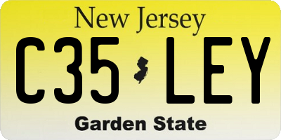 NJ license plate C35LEY