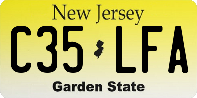 NJ license plate C35LFA