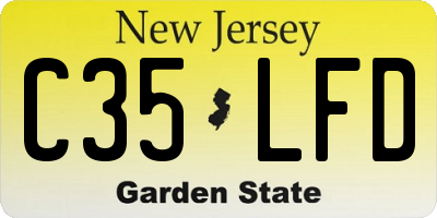 NJ license plate C35LFD