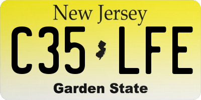 NJ license plate C35LFE