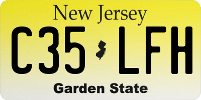 NJ license plate C35LFH