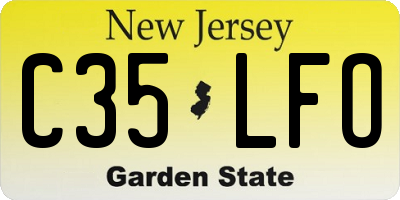NJ license plate C35LFO