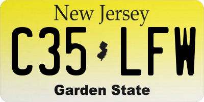 NJ license plate C35LFW