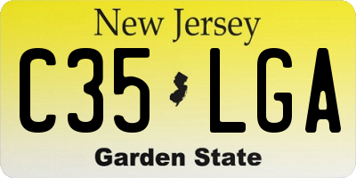 NJ license plate C35LGA