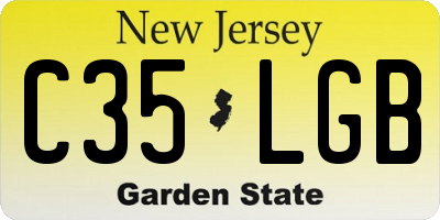NJ license plate C35LGB