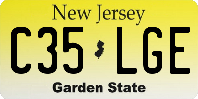 NJ license plate C35LGE