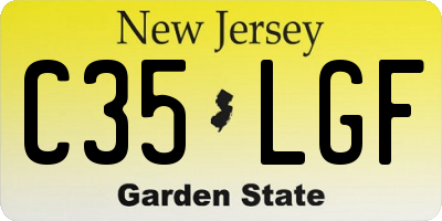 NJ license plate C35LGF