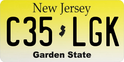 NJ license plate C35LGK