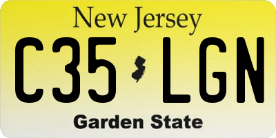 NJ license plate C35LGN