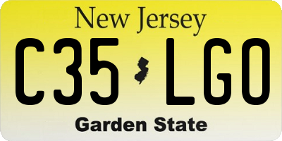 NJ license plate C35LGO
