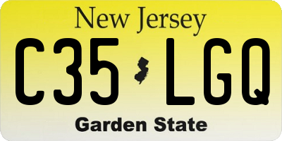 NJ license plate C35LGQ