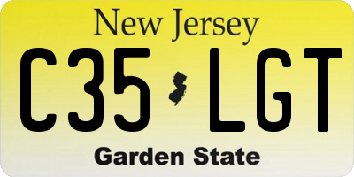 NJ license plate C35LGT