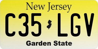 NJ license plate C35LGV