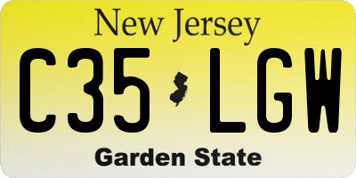 NJ license plate C35LGW