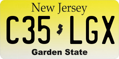 NJ license plate C35LGX