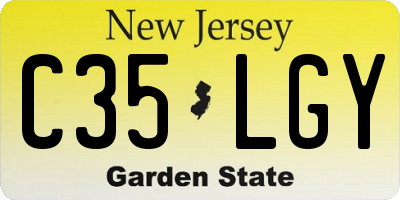 NJ license plate C35LGY