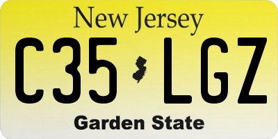 NJ license plate C35LGZ