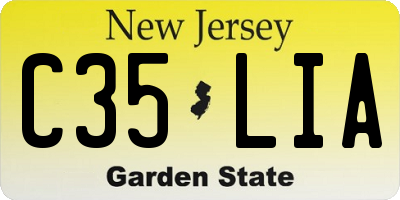 NJ license plate C35LIA